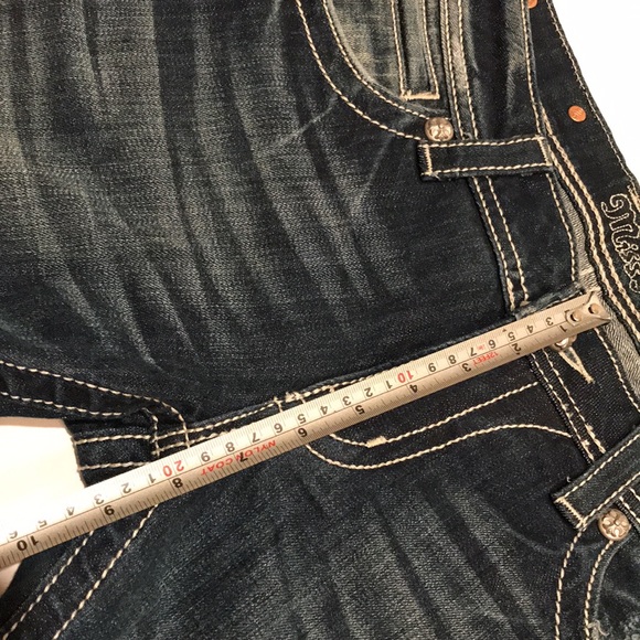 Miss me jeans boot cut hemmed short bling pockets sequins 29 - Picture 10 of 12